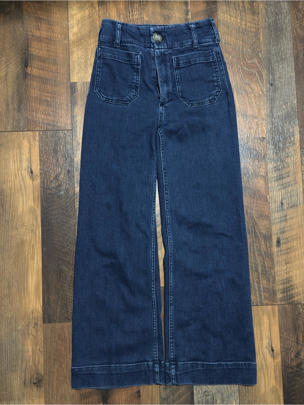 Maeve High-Rise Wide-Leg Jeans - Dark Blue